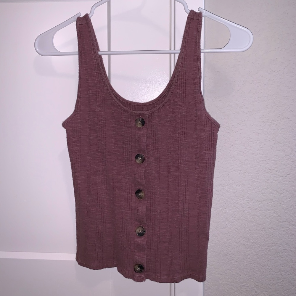 Purple button down crop top